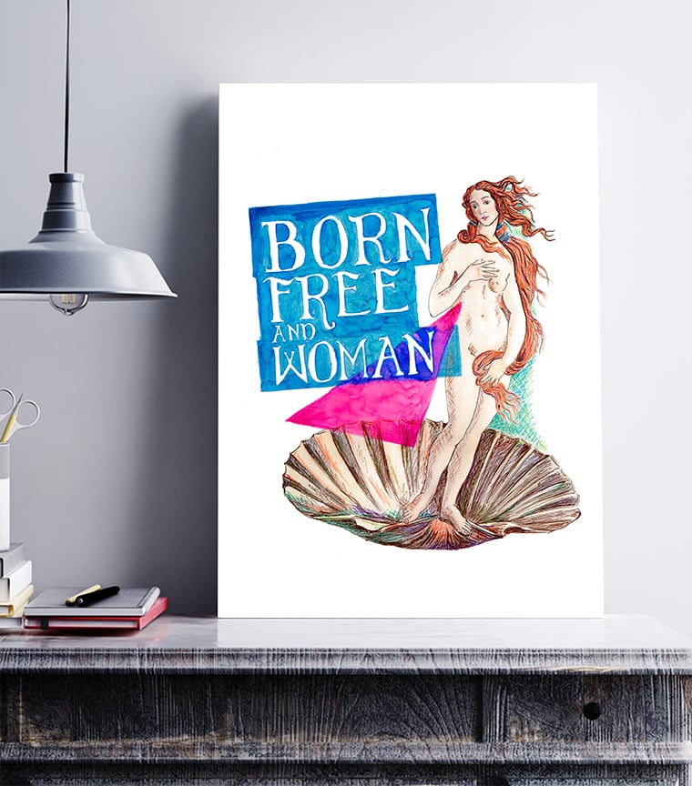 Poster Born free and woman