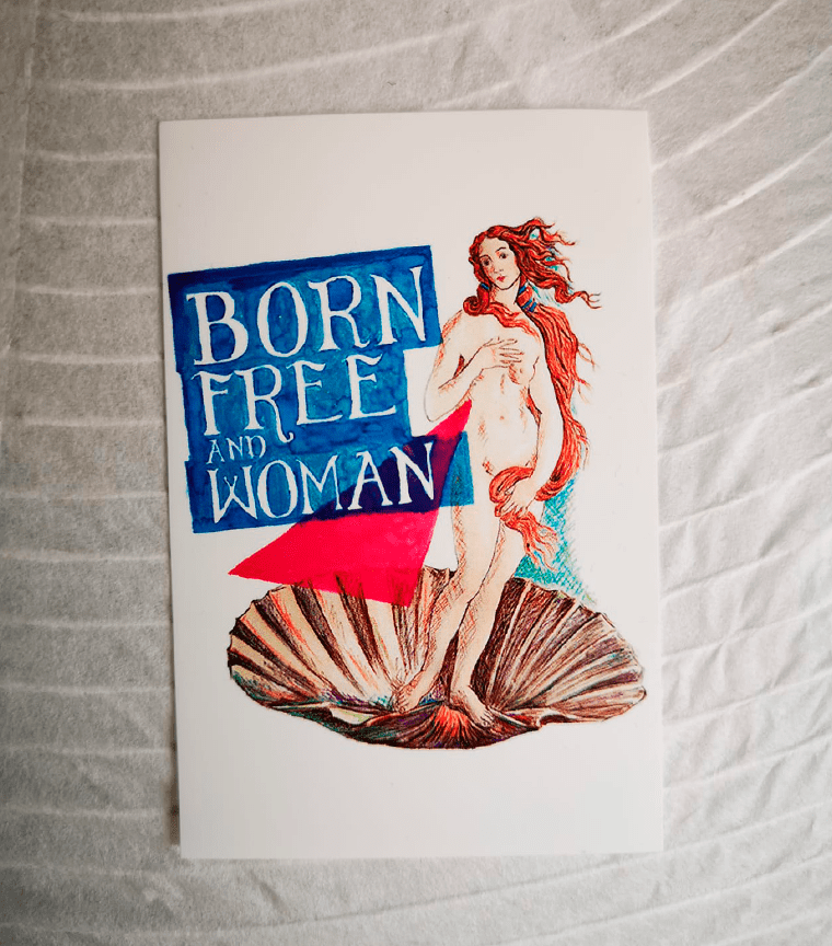 Sticker Born Free & Woman